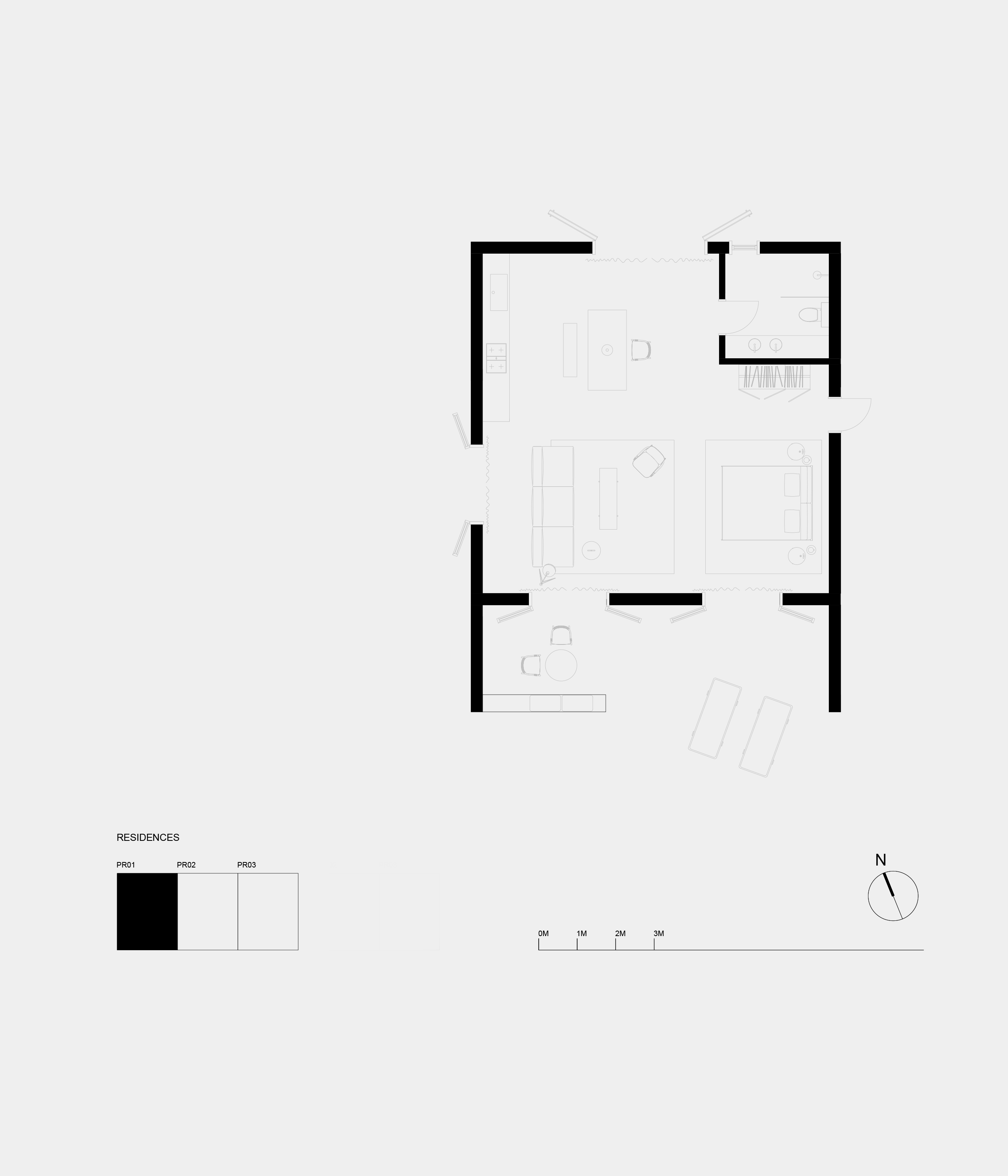 IA2120 - BOUTIQUE HOUSE - Ground Floor Residences PR01 Area, Proposed General Arrangment